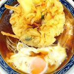 かき揚げそば 生玉子(加賀)