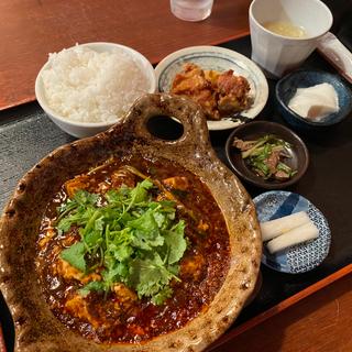 四川麻婆豆腐定食　パクチー