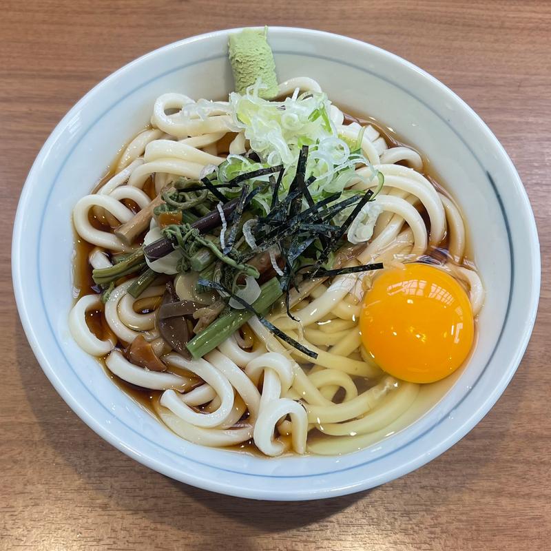 冷やし山菜たまごうどん(川村屋 （かわむらや）)