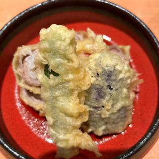肉巻ききりたんぽの揚げ出し