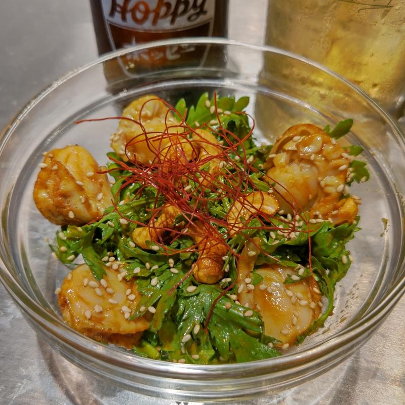 ホタテと春菊のコチュジャンサラダ(ネオ町中華AMPM)