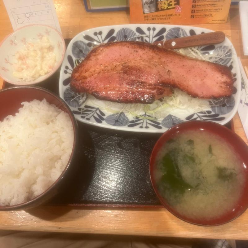 ベーコンステーキ定食(酒処 つがる)