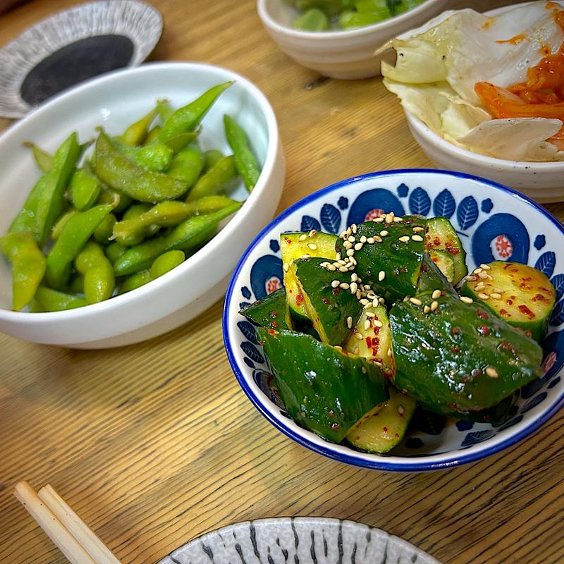 枝豆＆ゴロゴロピリ辛きゅうり(尾毛多セコ代 柳橋市場店)