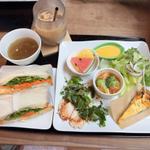 発芽のプレート野菜たまごサンドランチセット