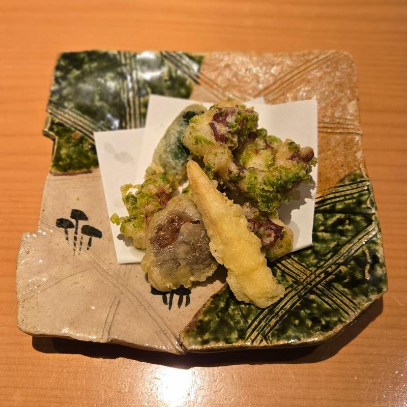 柔らかい小たこの磯辺天ぷら(心屋 本通り店)