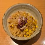 パンチェッタとトウモロコシの炊き込みご飯
