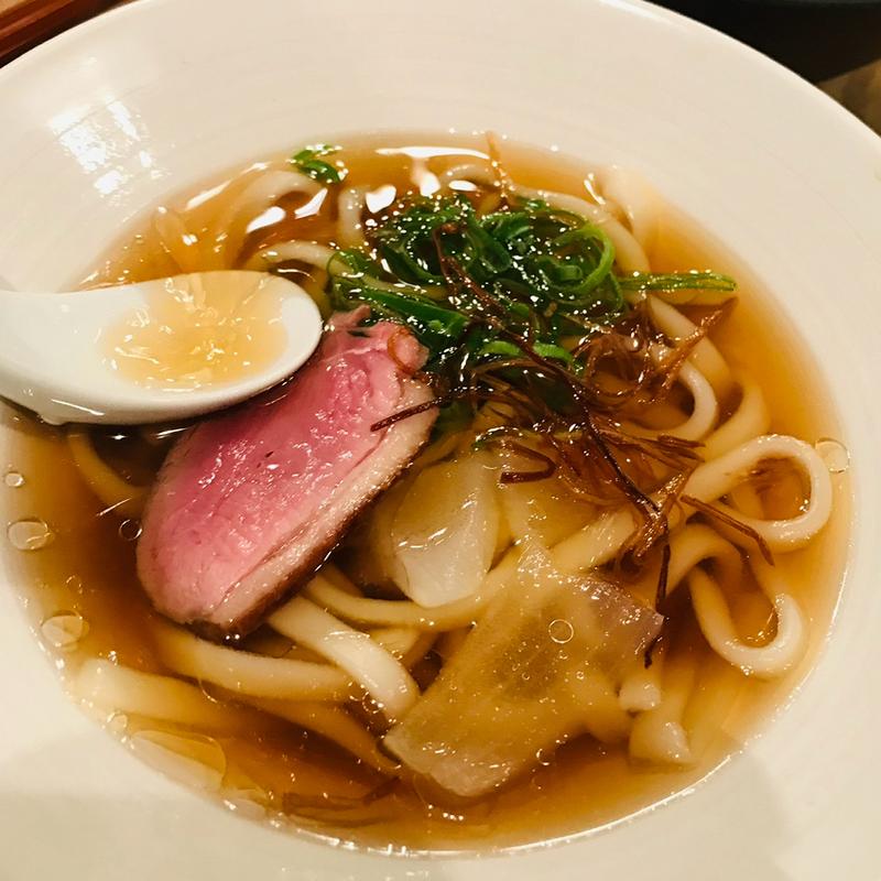 若鶏の親子丼と鴨うどんセット(博多 鴨すき 鴨しゃぶ なかもぐろ)