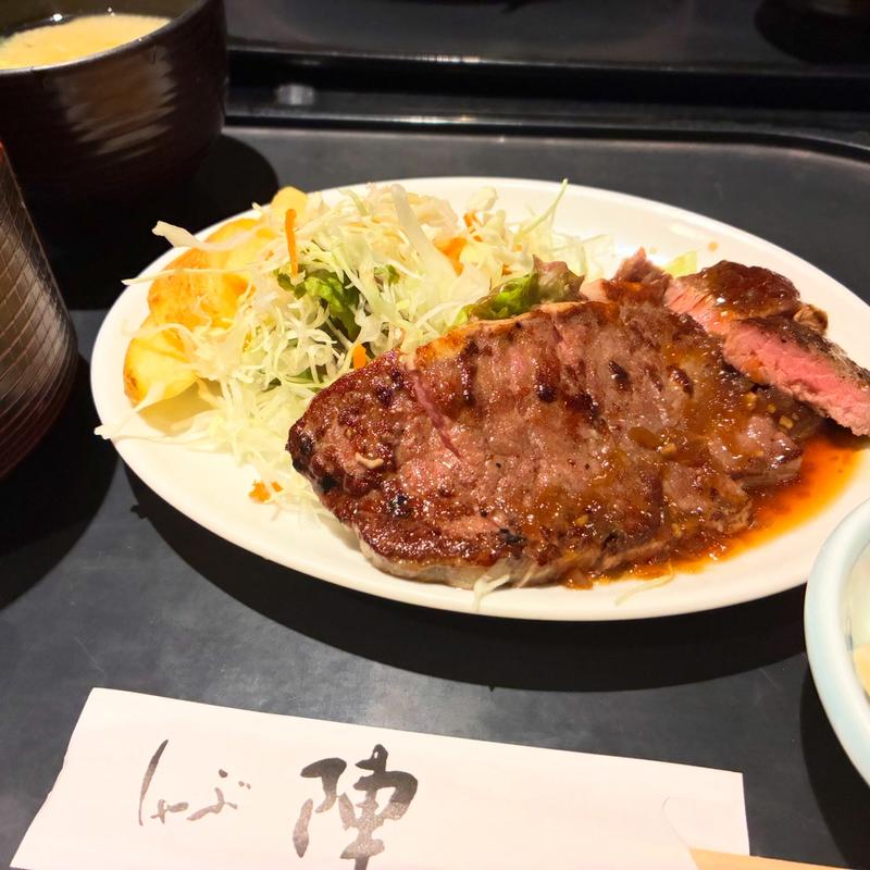 牛ロースステーキおろしソースランチ(しゃぶしゃぶ すき焼き しゃぶ陣 堺筋本町)