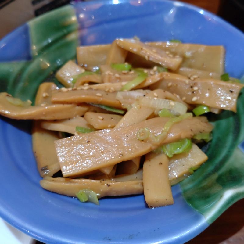 彩乃は、これしか食わん　焼ねぎメンマ(鉄板酒場 酔っ手羽 北千住店)