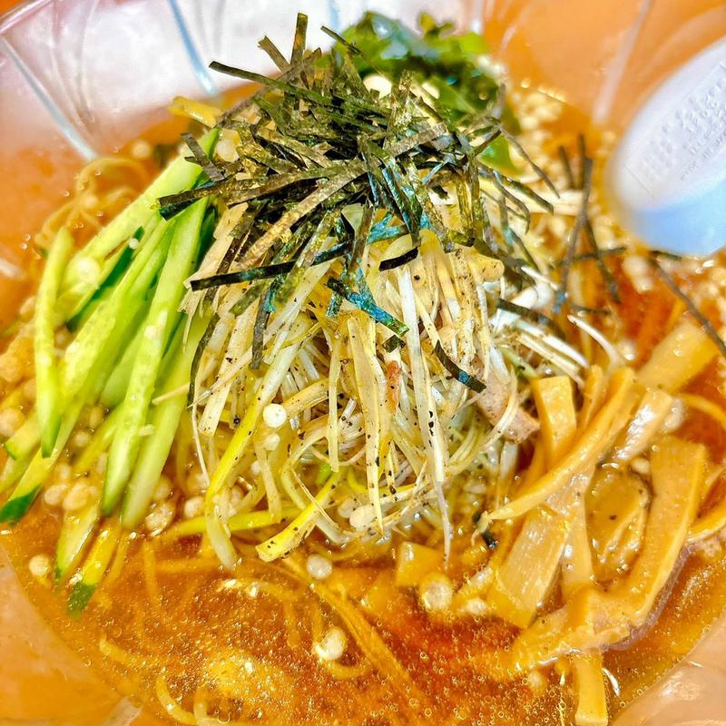 冷やし焼干しネギ中華そば(ラーメンショップ105)