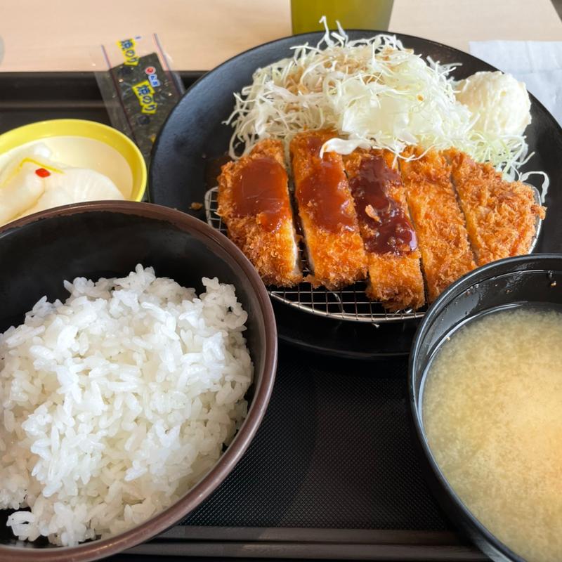 得朝ロースかつ定食(お新香)(松のや 権現湖PA下り線店)