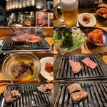 焼きすき、焼きしゃぶ、ホルモン盛り合わせほか