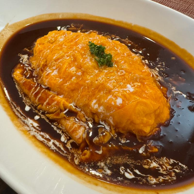 デミオムライスセット(福元洋食店 都城本店)