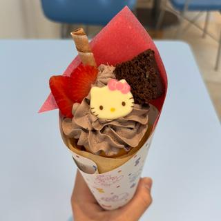 ハローキティのチョコブラウニークレープ