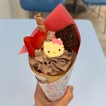 ハローキティのチョコブラウニークレープ