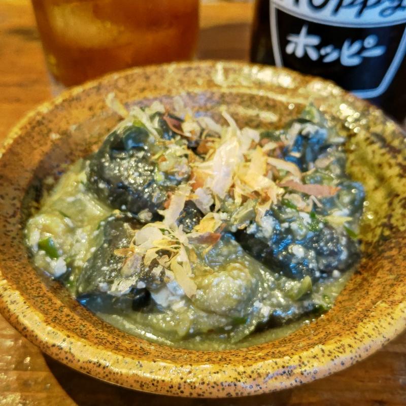 なすと豆富 香味野菜の焼きびたし(イザカヤ 山角)