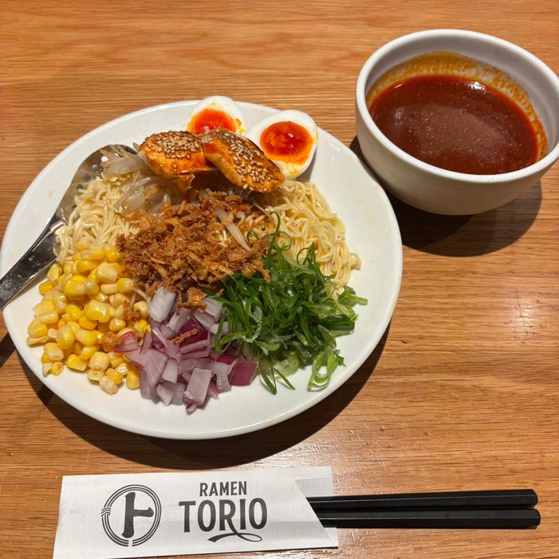 よだれ鶏の冷やし辛つけ麺 大盛り(Ramen Torio / ラーメン トリオ)