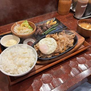 豚の生姜焼き&番人ステーキ定食