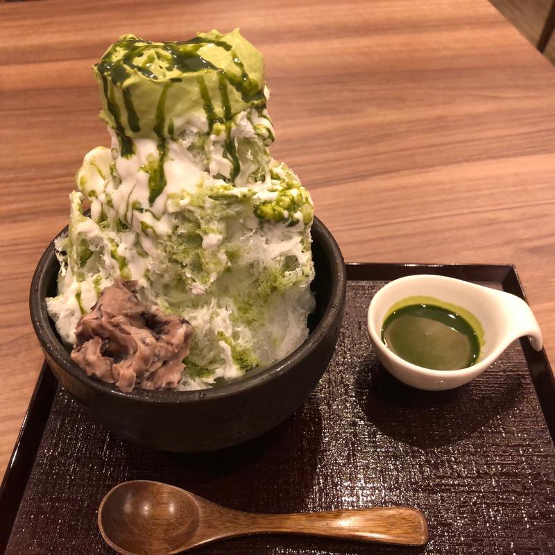 抹茶クリームのかき氷(高倉町珈琲 柏の葉店)