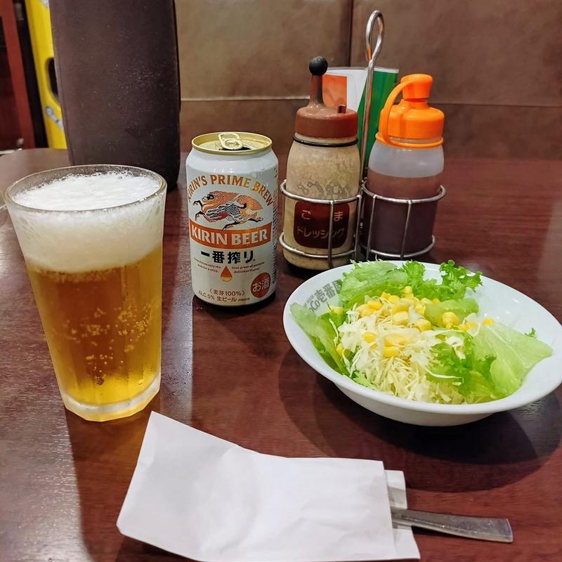 サラダ 缶ビール(カレーハウス CoCo壱番屋 小田急祖師ヶ谷大蔵駅前店)