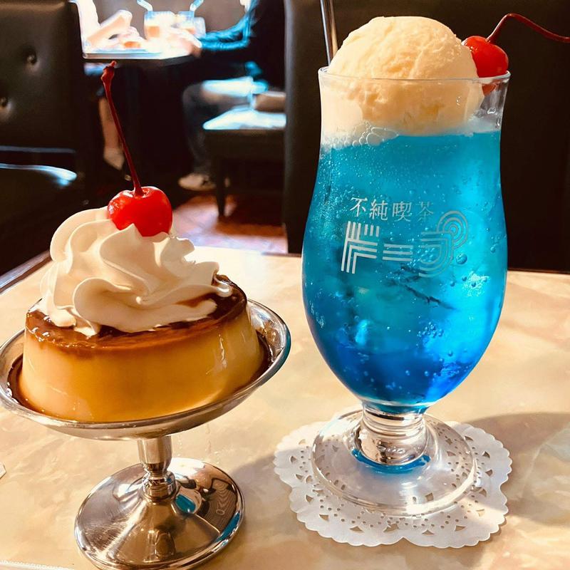 昭和プリン クリームソーダ(不純喫茶ドープ)