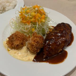 ハンバーグ＆ホタテフライ　