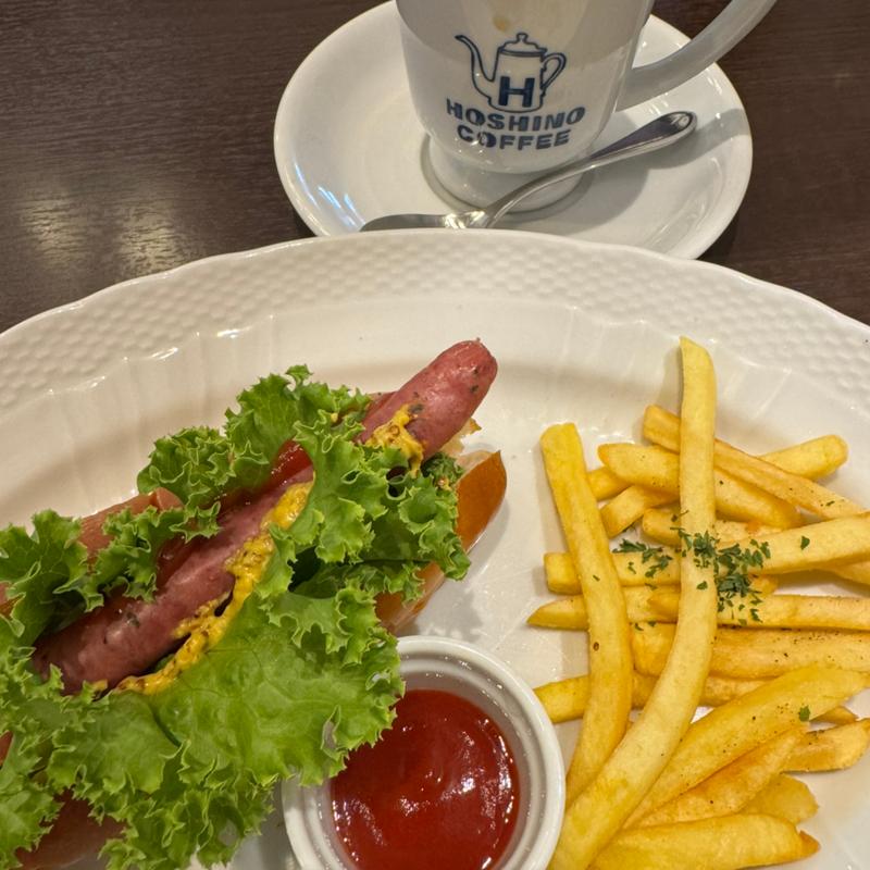 星乃ホットドッグ＆ポテト　ドリンク付(星乃珈琲店 郡山店)