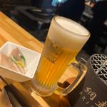 ビール　お通し（ニシン刺身）
