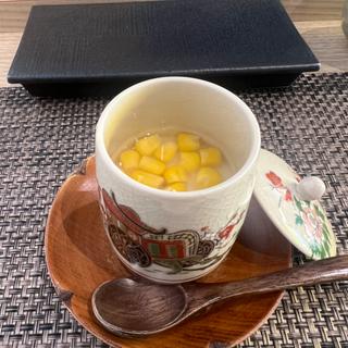 とうもろこしと焼きアナゴの茶碗蒸し