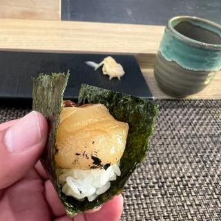 ホタテの炙り手巻き