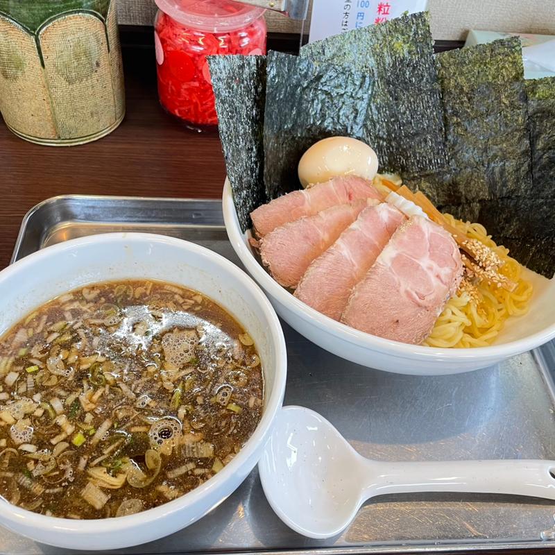 醤油つけ麺➕チャーシュー➕味玉➕板のり(東京らぁめん ちよだ)