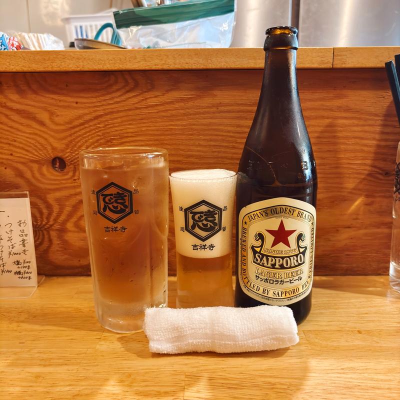 中ビン サッポロ赤星(中華つけ蕎麦 でき心)