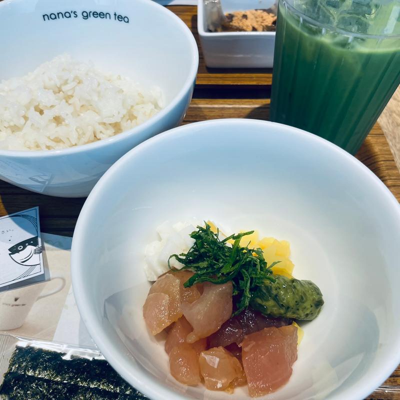 もち鮪のねばとろまぜご飯セット(nana's green tea グランエミオ所沢店)