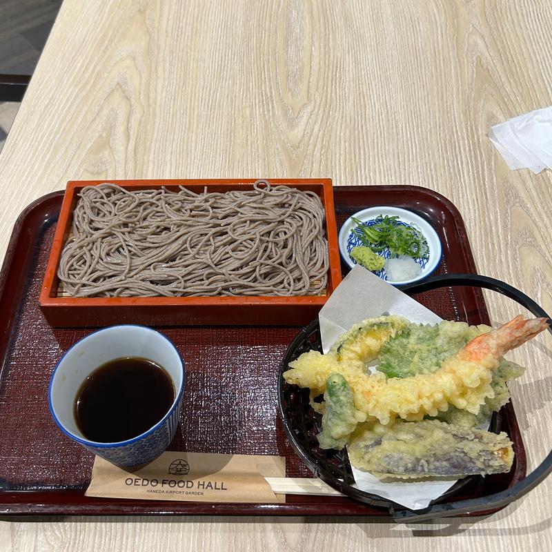 十割蕎麦大海老天せいろ蕎麦(大江戸フードホール)