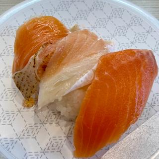 サーモン三種盛り(はま寿司 生野巽北店)