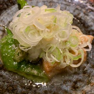 万願寺と肉いなりの揚げ出し