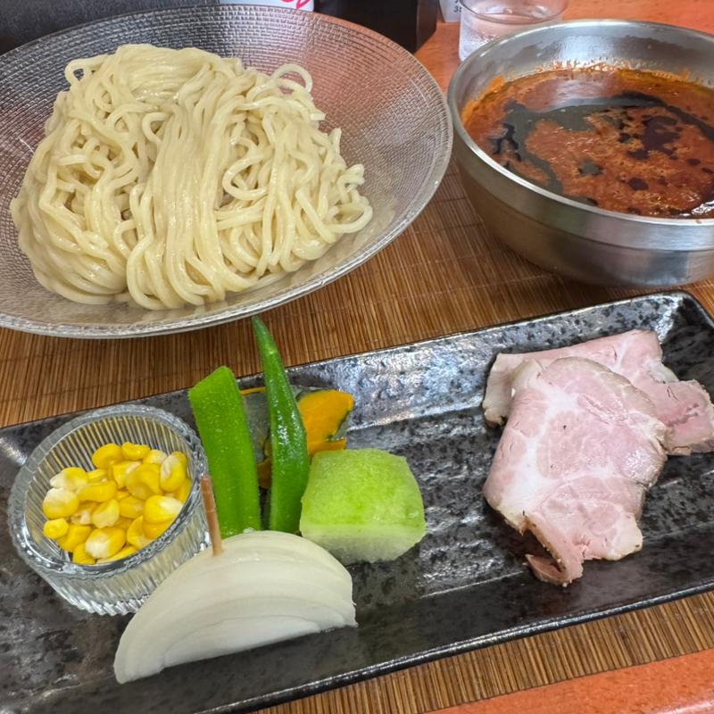 濃厚トマトつけ麺と夏野菜(中)(麺や福々三座)