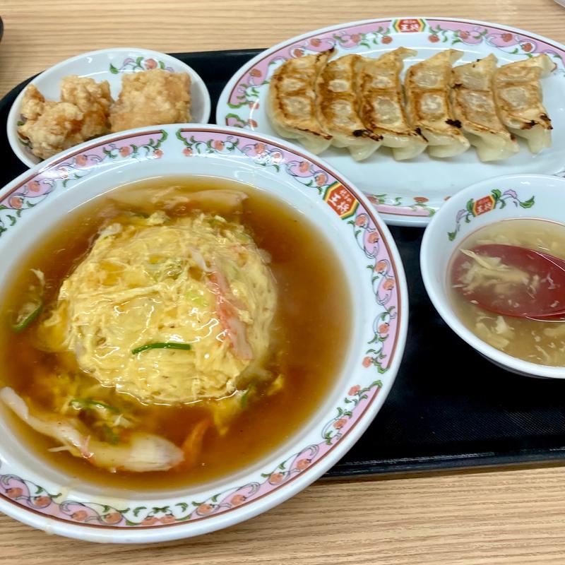 天津飯セット(餃子の王将 巽店)