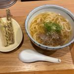 牛肉ごぼ天うどん