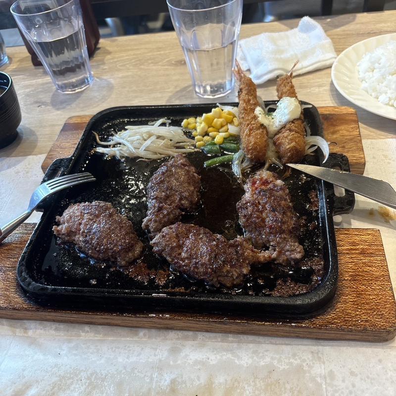 下町ハンブルグ　エビフライ　ランチセット(HANAMOEGI (花もえぎ)東急プラザ銀座店)