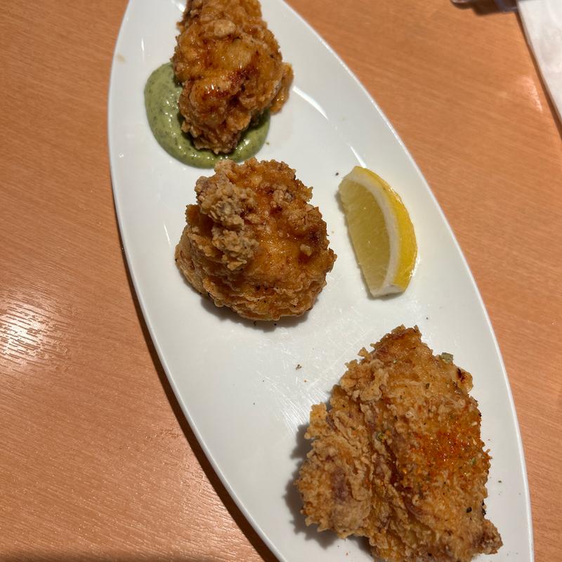 国産鶏の唐揚げ3種盛り合わせ(ヱビスバー 札幌アピア店 (YEBISU BAR Sapporo Apia))