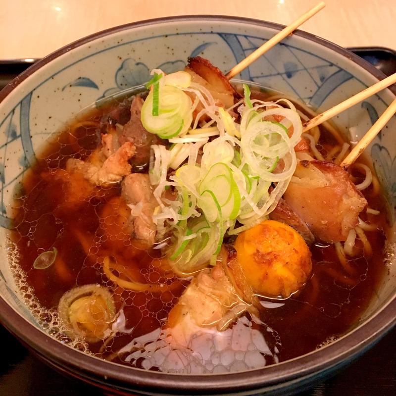 もつそば3本(元祖美唄やきとり 福よし 札幌中央店)