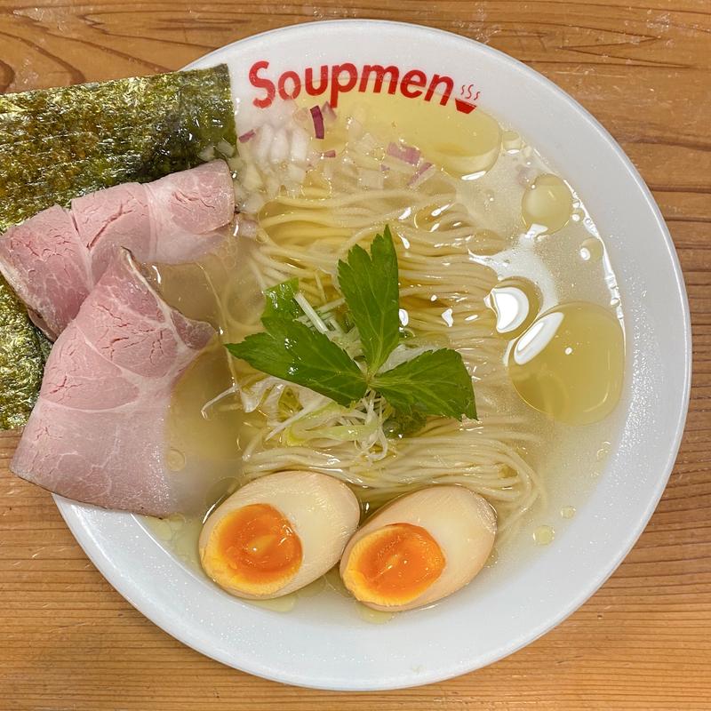 鶏塩らぁ麺味玉入り(Soupmen)