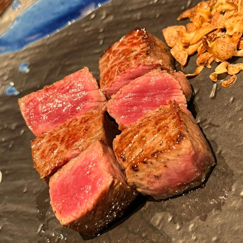 あか牛鉄板焼き（ミデアムレア）(天使の梯子 （テンシノハシゴ）)