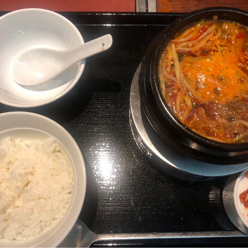 ユッケジャンスープ&ライス(焼肉じばご)