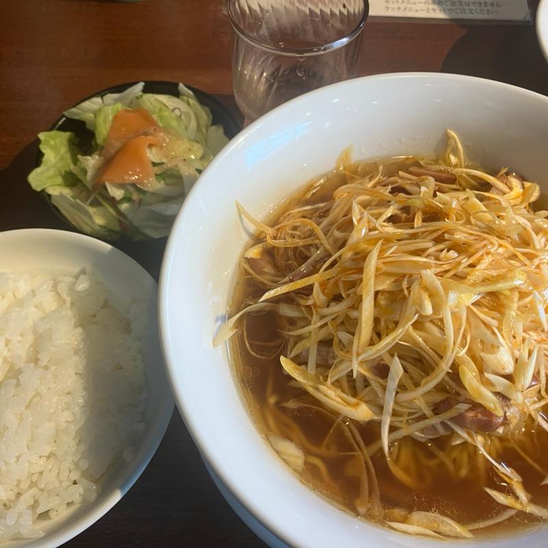 葱叉焼湯麺ライス(四川厨房 美 ひたちなか市毛店)