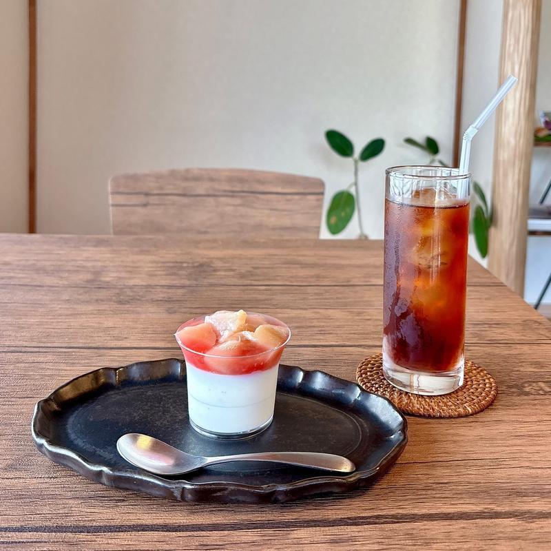 桃のパンナコッタ アイスティー(スペース・アップルよいち 売店)