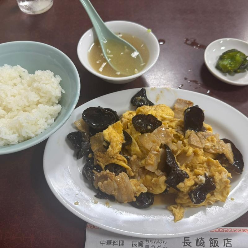 木耳玉子炒め定食(長崎飯店 高田馬場駅前店 （ナガサキハンテン）)