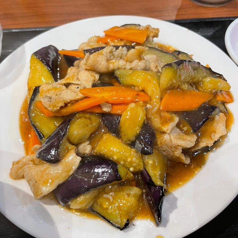 豚肉とナス炒め定食(香蘭 本店)