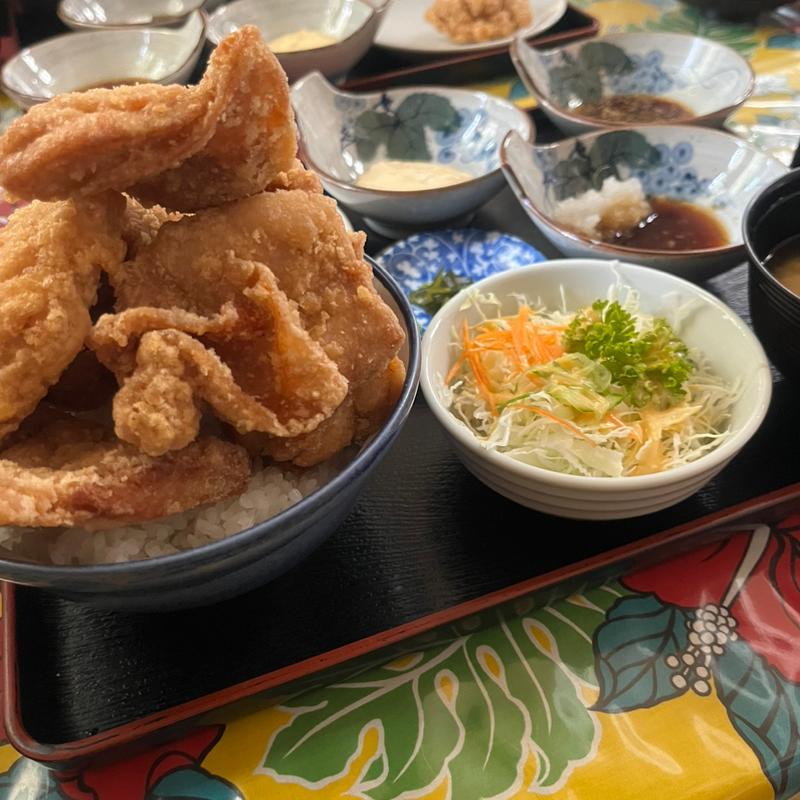 てんこ盛り唐揚げ丼(御食事処 栄)